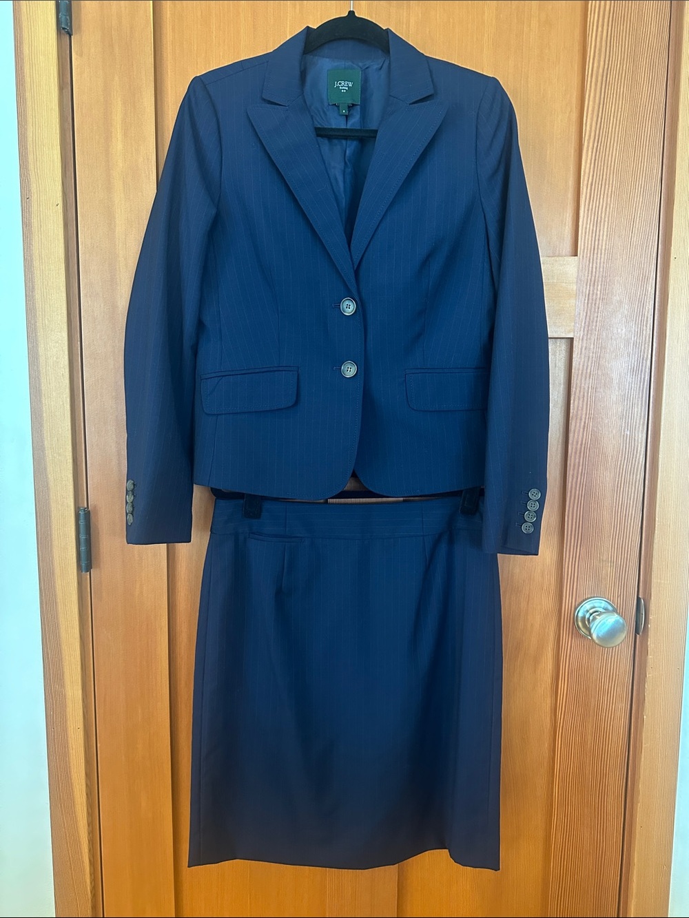 J. Crew Suiting Women's Navy Stripe Jacket & Skirt